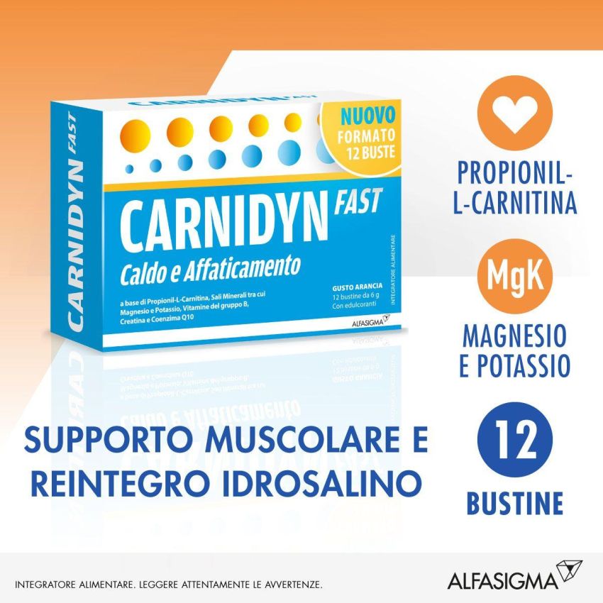 Carnidyn Fast - Confezione da 12 Bustine Energetiche