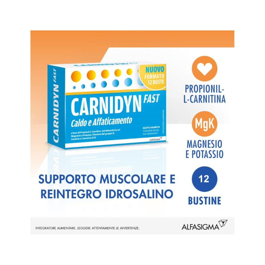 Carnidyn Fast - Confezione da 12 Bustine Energetiche
