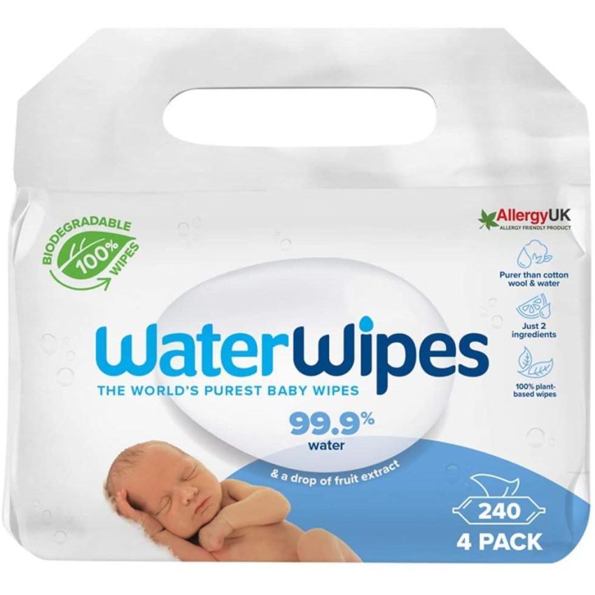 Waterwipes Salviette Biodegradabili per Neonati, Confezione da 240 Pezzi