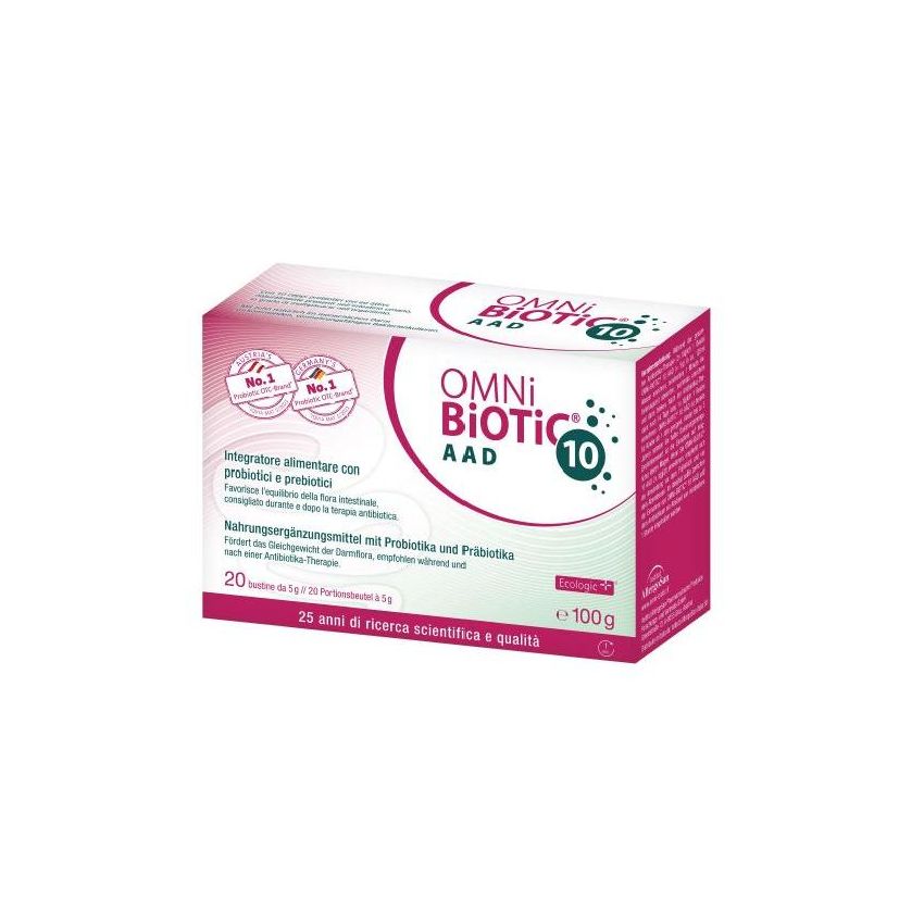 Omni Biotic 10 AAD - Probiotico in Bustine, Confezione da 20