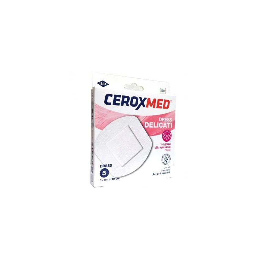 Ceroxmed Delicate Dressing Pads 10x10cm - Confezione da 5 Pezzi