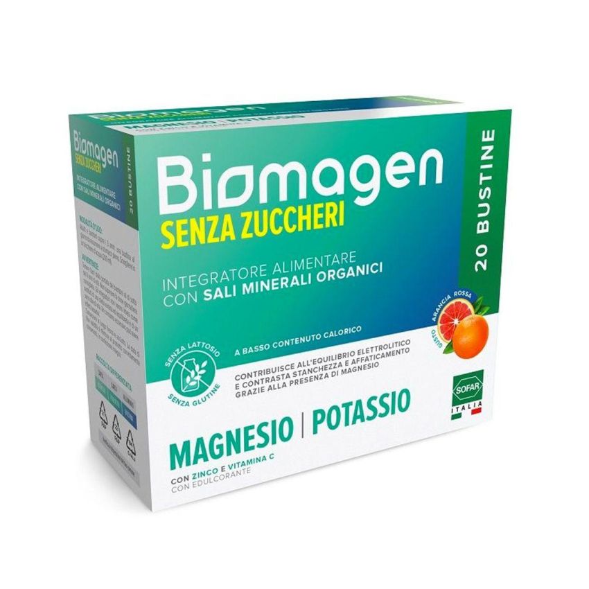 Biomagen Magnesio e Potassio Sali Minerali - 20 Bustine