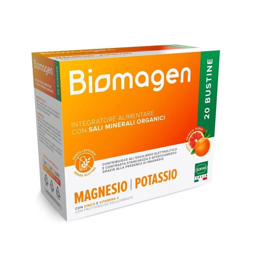 Biomagen Magnesio e Potassio - Sali Minerali in Bustine da 20