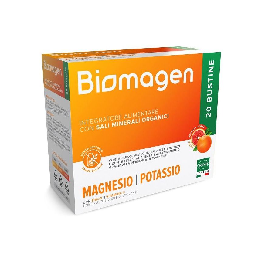 Biomagen Magnesio e Potassio - Sali Minerali in Bustine da 20