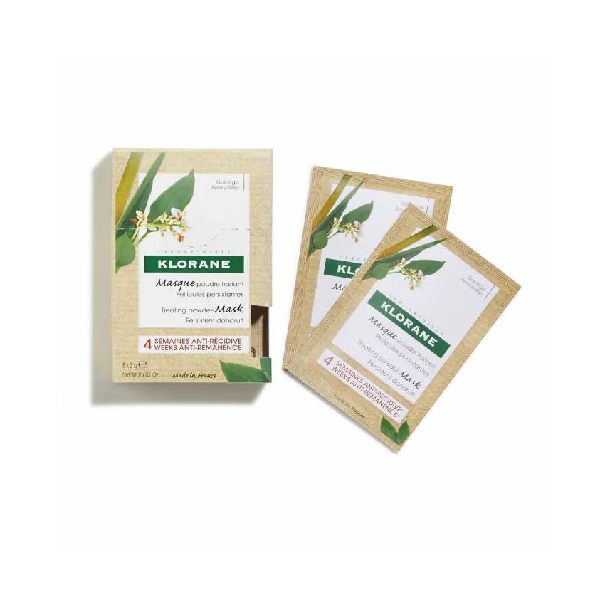 Klorane Maschera per Capelli in Polvere di Galanga - Pacchetto da 8x3g