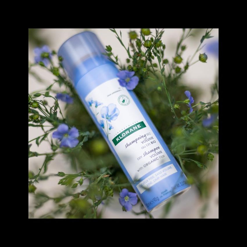 Klorane Shampoo Secco Biologico con Lino per Volume Extra, 150ml
