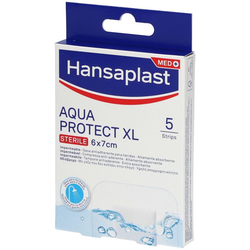 Hansaplast Aqua Protect XL - Cerotti Impermeabili 6x7cm, Confezione da 5 Pezzi