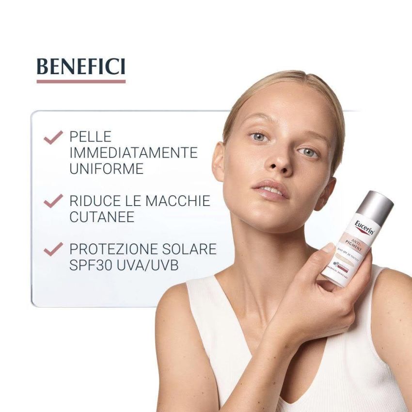 Eucerin Crema Giorno Anti-Pigment Colorata SPF 30 - Light, 30ml