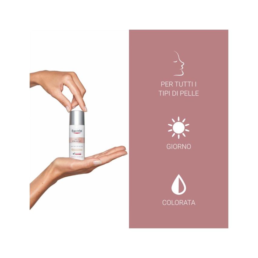 Eucerin Crema Giorno Anti-Pigment Colorata SPF 30 - Light, 30ml