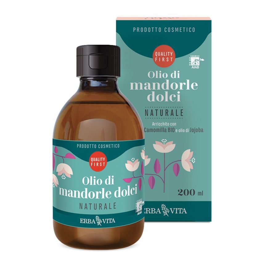 Erba Vita Olio Cosmetico Naturale di Mandorle Dolci - 200ml