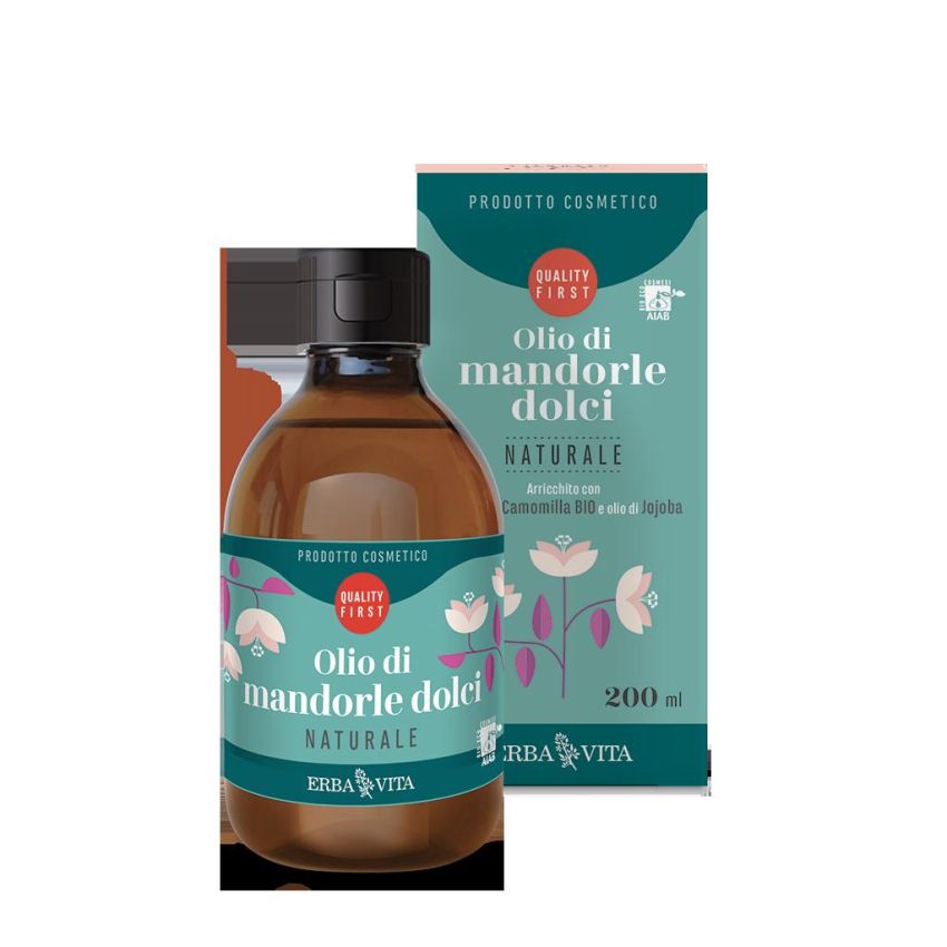 Erba Vita Olio Cosmetico Naturale di Mandorle Dolci - 200ml