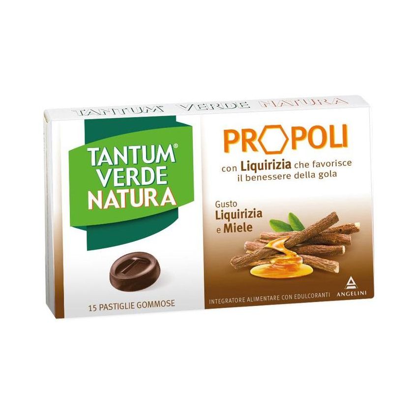 Tantum Verde Natura Pastiglie Gommose con Liquirizia e Miele - Pacchetto da 15