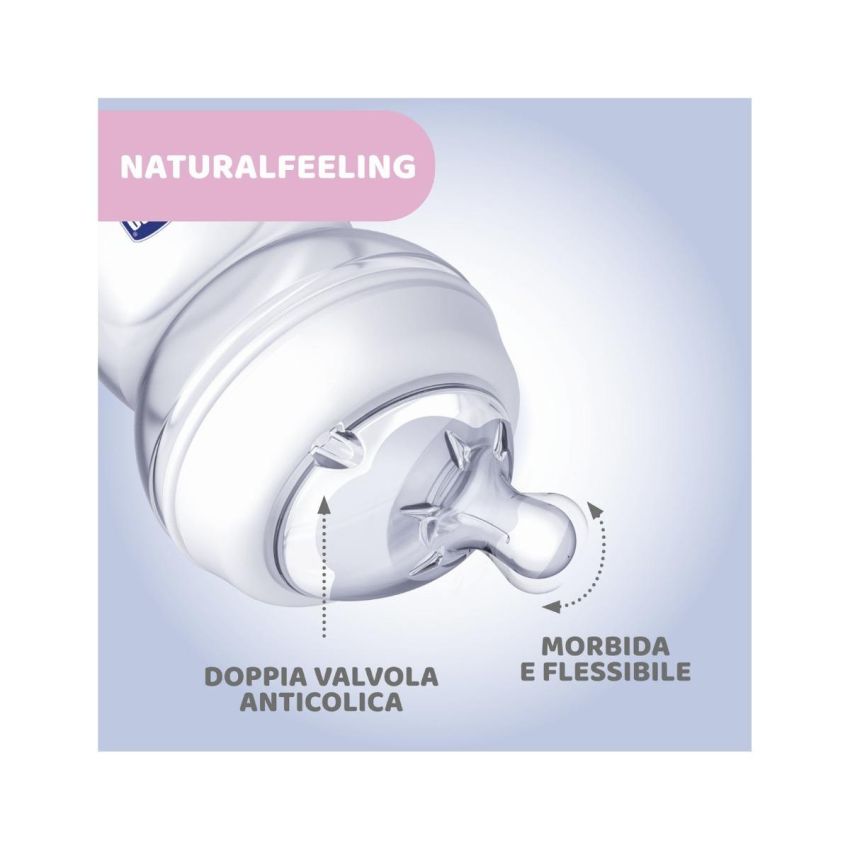 Chicco Natural Feeling 250ml Biberon a Flusso Medio