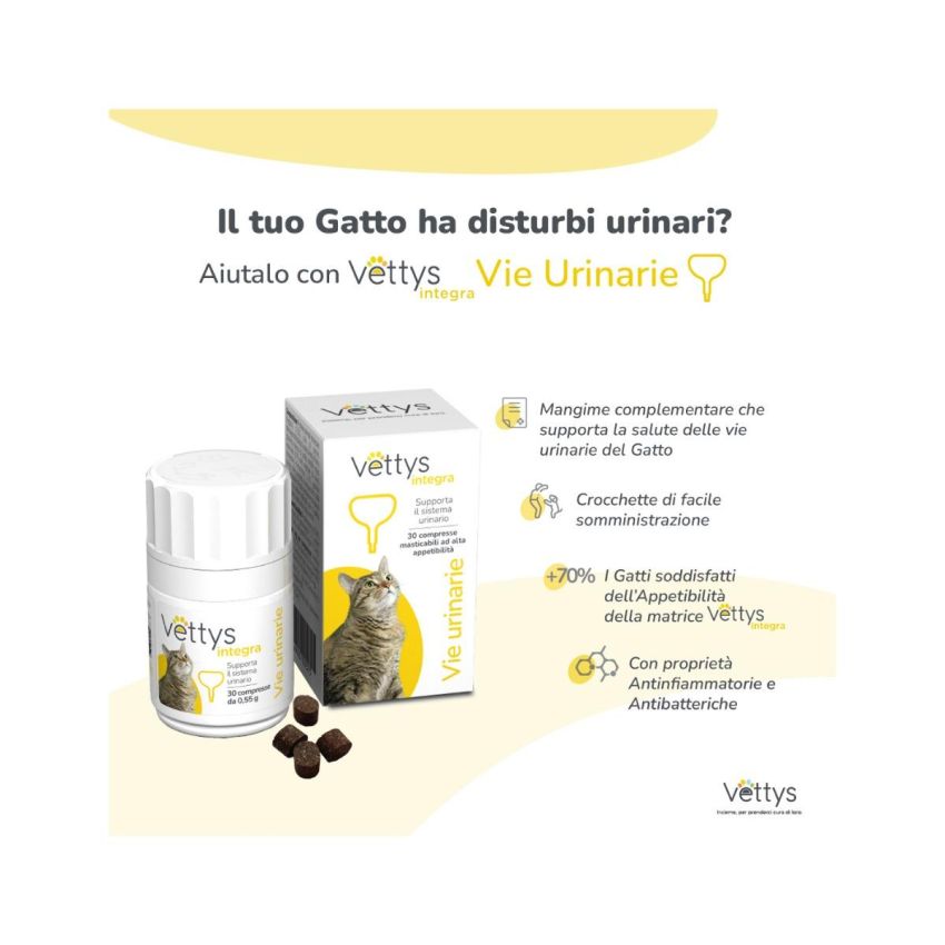 Vettys Compresse per Vie Urinarie Gatti - 30 Pezzi