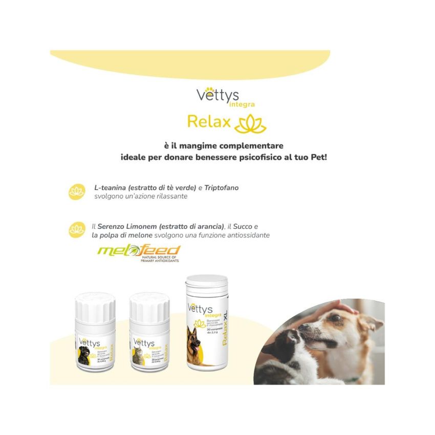 Vettys Integra Relax - Integratore Rilassante per Cani, 30 Compresse