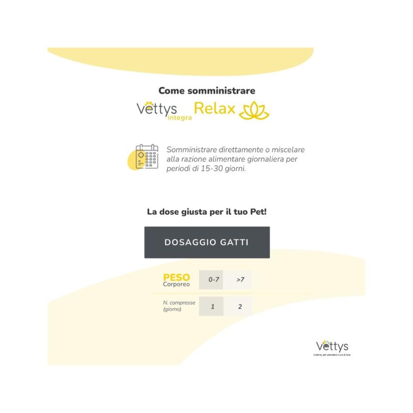 Vettys Integra - Compresse Rilassanti per Gatti - Confezione da 30