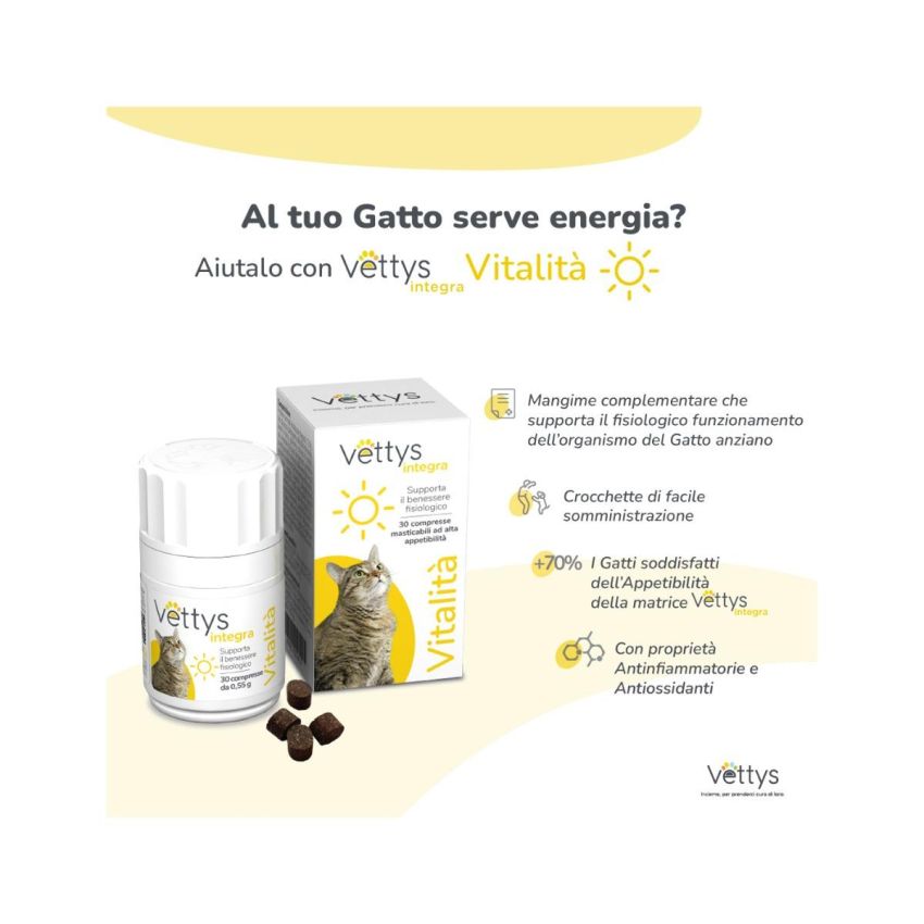 Vettys Integratore Vitalità per Gatti - 30 Compresse