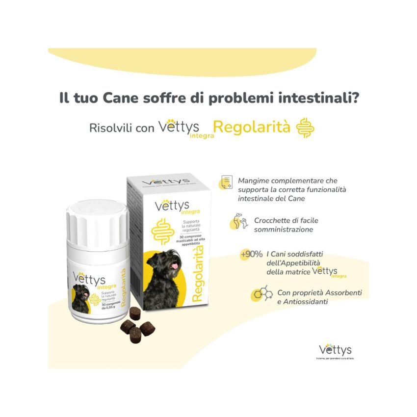 Vettys 30 Compresse Integra per la Regolarità Digestiva dei Cani