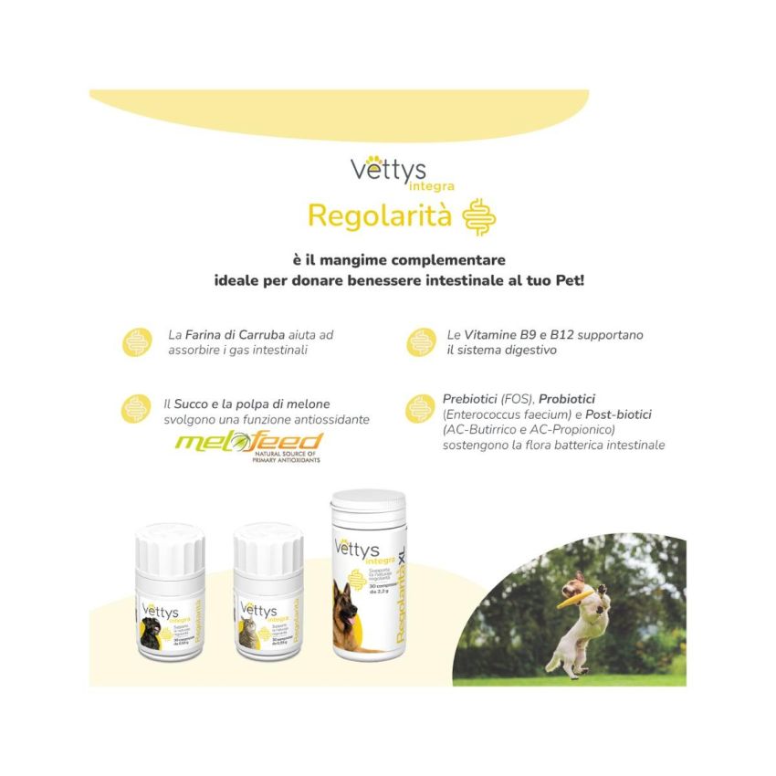 Vettys 30 Compresse Integra per la Regolarità Digestiva dei Cani