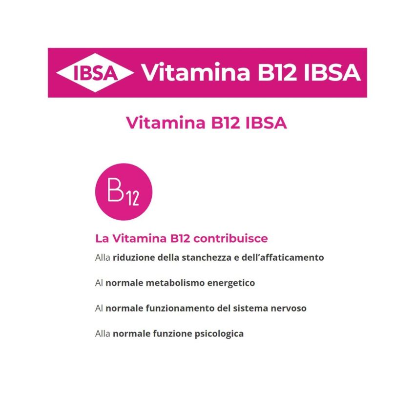 Ibsa Vitamina B12 - Confezione da 30 Pastiglie Orali