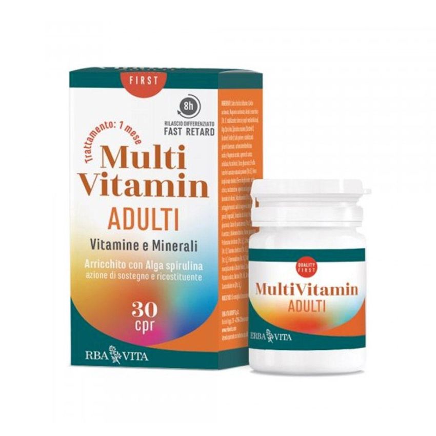 Erba Vita MultiVitamin Adulti - 30 Compresse di Vitamine e Minerali