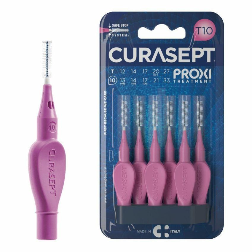 Curasept Proxi Treatment T10 - Set di 6 Scovolini Interdentali da 1mm