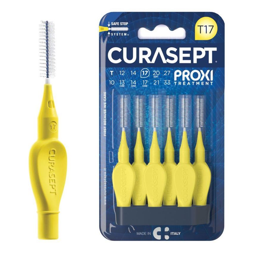 Curasept Proxi Scovolino da 1,7mm Giallo - Pacchetto da 6 Pezzi