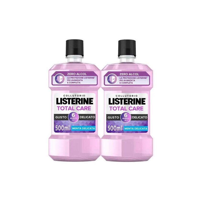 Listerine Total Care Collutorio Sapore Delicato - 2 Bottiglie da 500ml