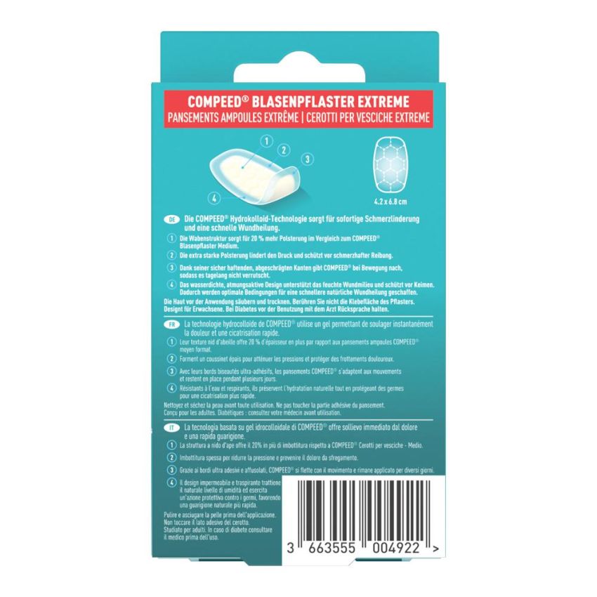 Compeed Cerotti Extreme per Vesciche Medie - Confezione da 10 Pezzi