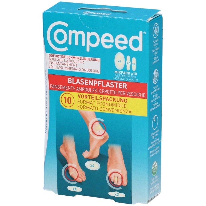 Compeed Cerotti Medio Misti Anti-Vesciche, Confezione da 10 Pezzi