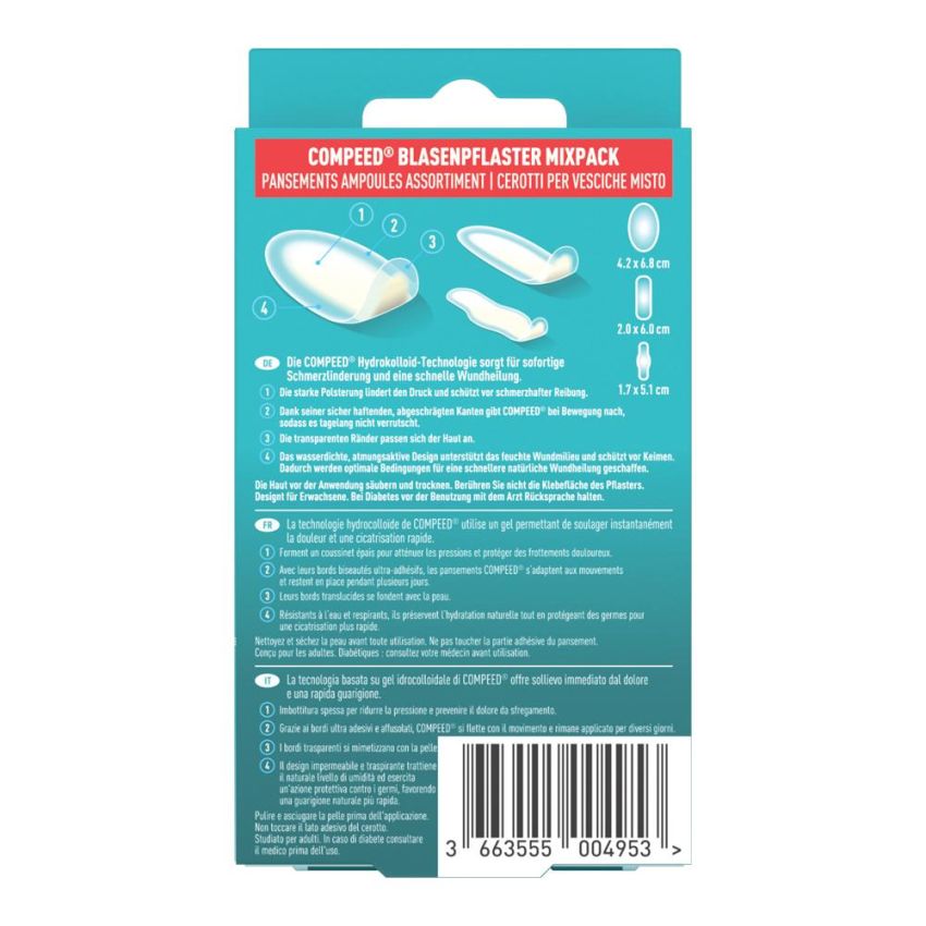 Compeed Cerotti Medio Misti Anti-Vesciche, Confezione da 10 Pezzi