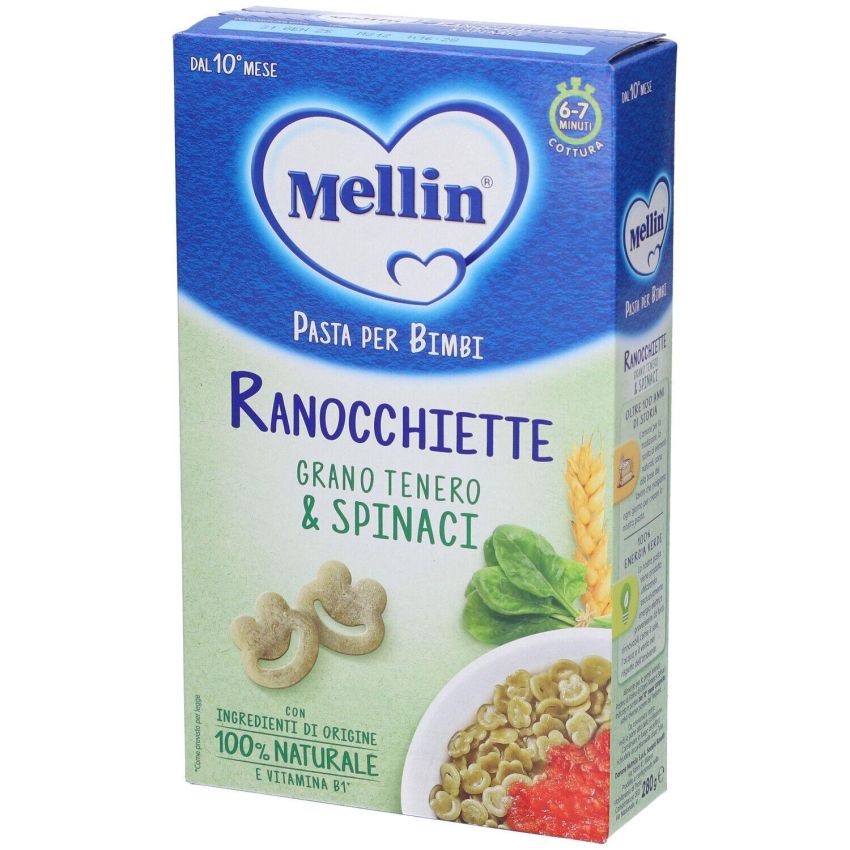Mellin Ranocchiette con Spinaci, Pasta Nutritiva 280g