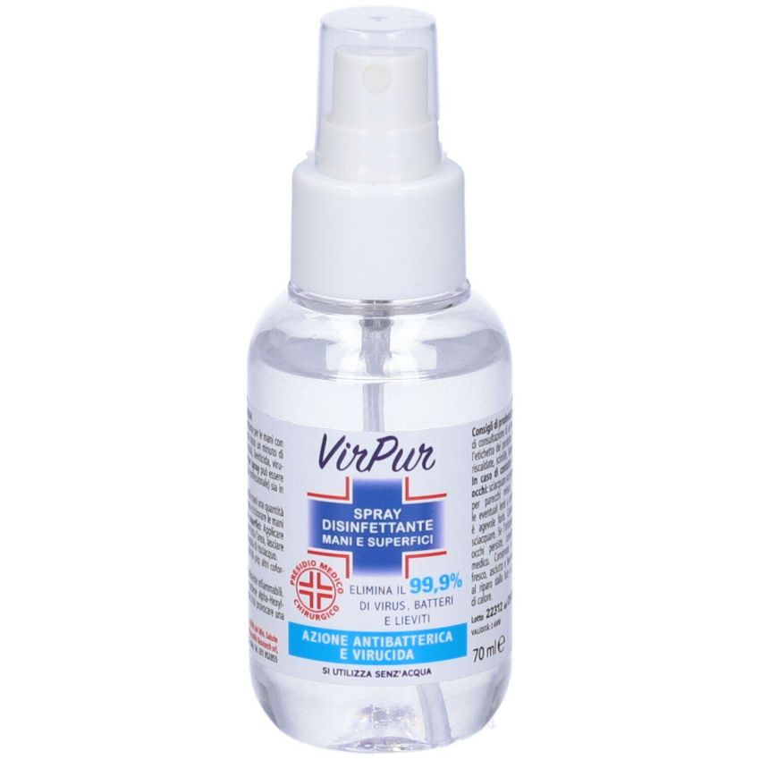 Virpur Disinfectant Spray per Mani e Superfici - 70ml