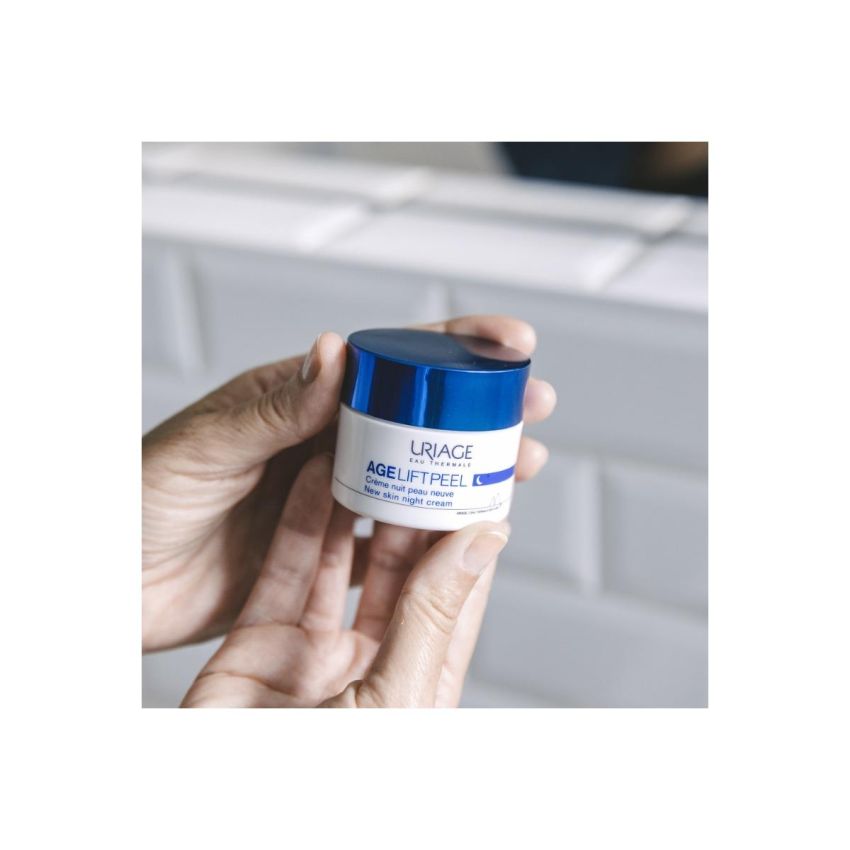 Uriage Age Lift Crema Notturna Anti-Invecchiamento con Peeling, 50ml