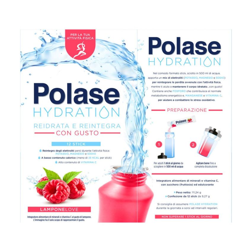 Polase Integratore Idratante con Magnesio e Potassio - 12 Stick Pack