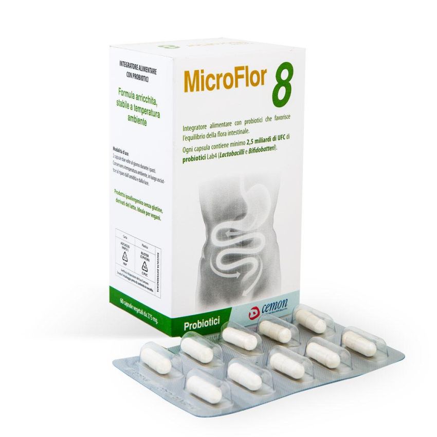 Cemon Microflor 8 Integratore Probiotico - 60 Capsule