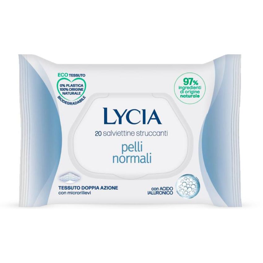 Lycia Salviettine Struccanti per Pelli Normali - Pacco da 20 Pezzi