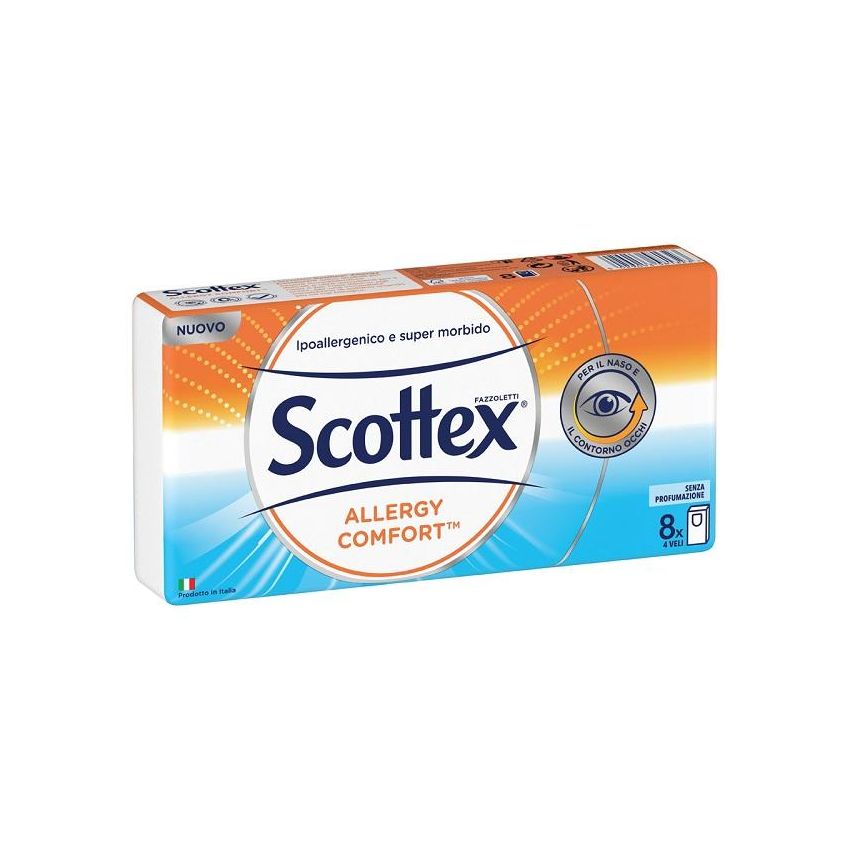 Scottex Comfort Fazzoletti Antiallergici - Confezione da 8 Pacchetti