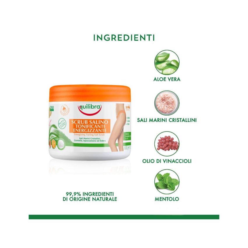 Equilibra Energizzante Scrub Salino Tonificante - 600g