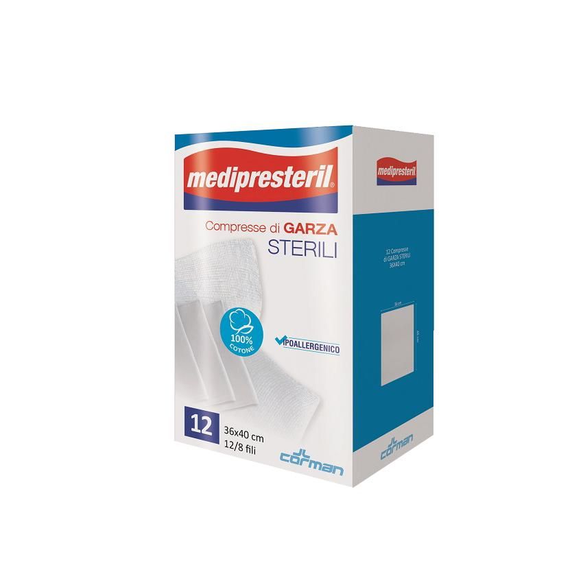 Garze Sterilizzate Medipresteril 12/8 - Confezione da 12 Pezzi