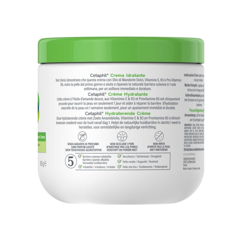 Cetaphil Crema Idratante Intensiva per Viso e Corpo, 450g