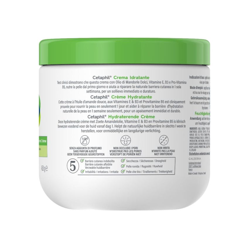 Cetaphil Crema Idratante Intensiva per Viso e Corpo, 450g