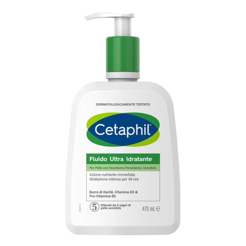 Cetaphil Ultra-Moisturizing Fluid per pelle secca, 470ml