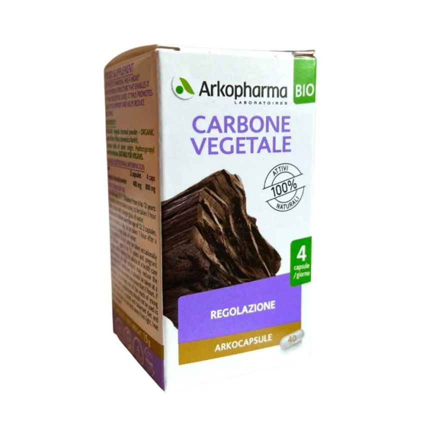 Arkocapsule Bio Vegano di Carbone Vegetale - 40 Capsule