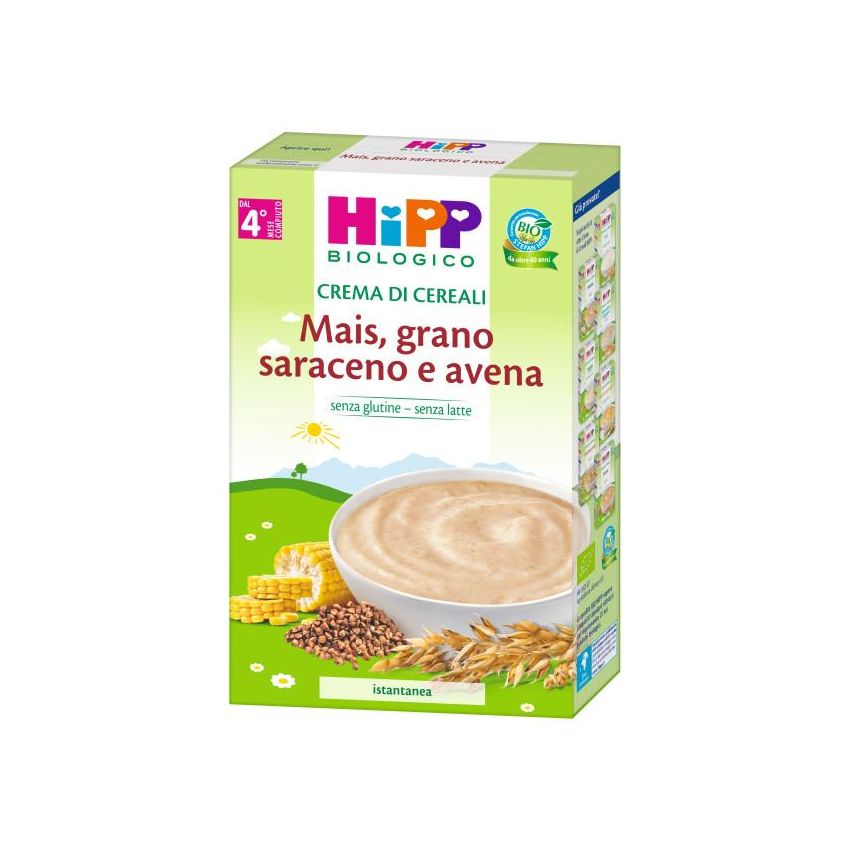 Crema Biologica Hipp di Mais, Grano Saraceno e Avena, 200g