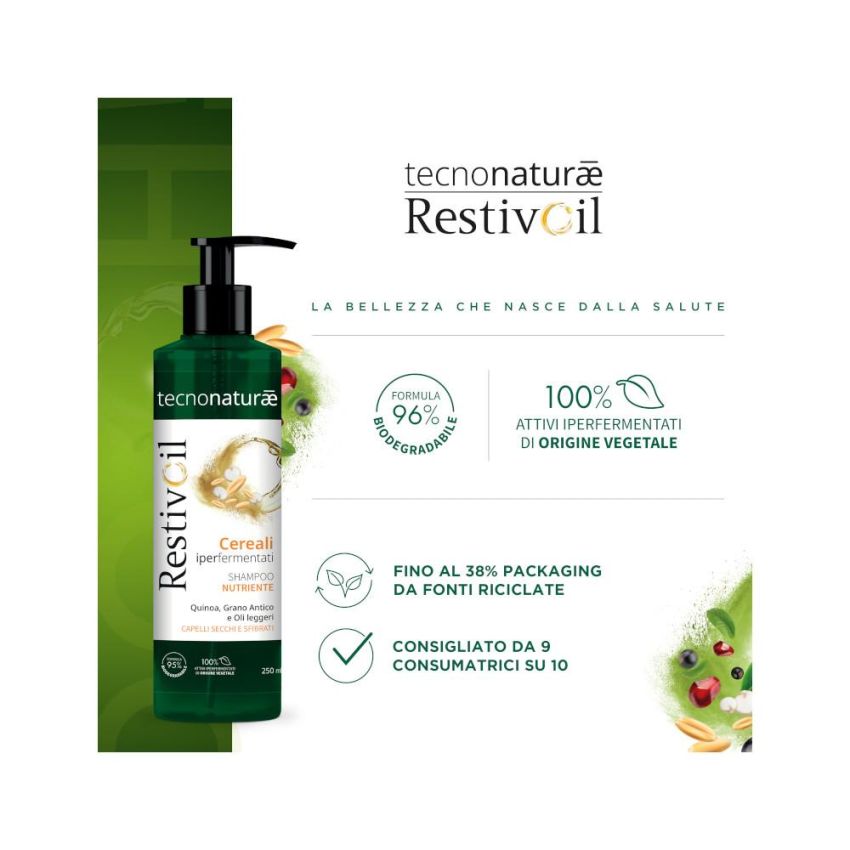 Restivoil Tecnonaturae Nutriente Shampoo con Cereali Iperfermentati - 250ml