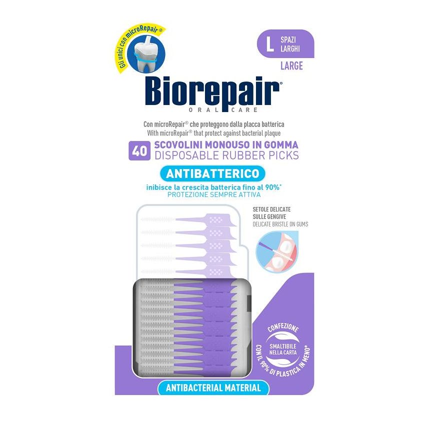 Biorepair Soft Pick Large: Scovolini in Gomma da 40 Pezzi