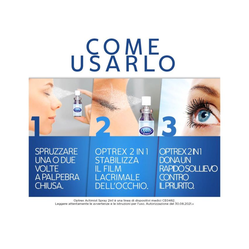 Optrex Actimist 2-in-1 Spray per Occhi Secchi e Affaticati, 10ml