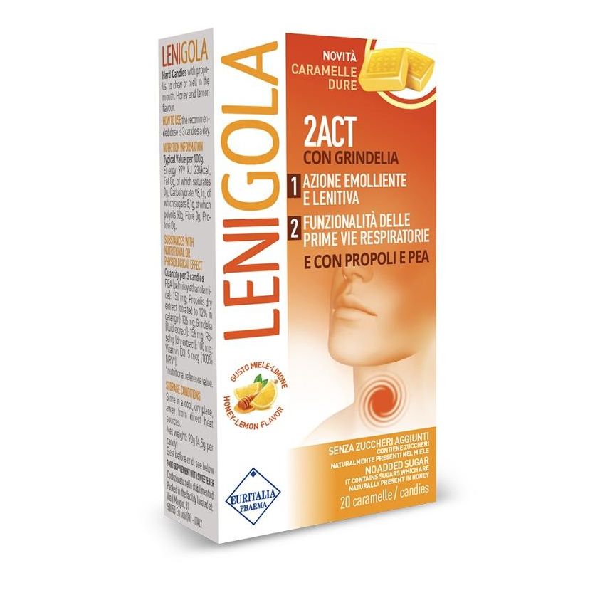 Lenigol 2Act: 20 Caramelle Dure per il Mal di Gola