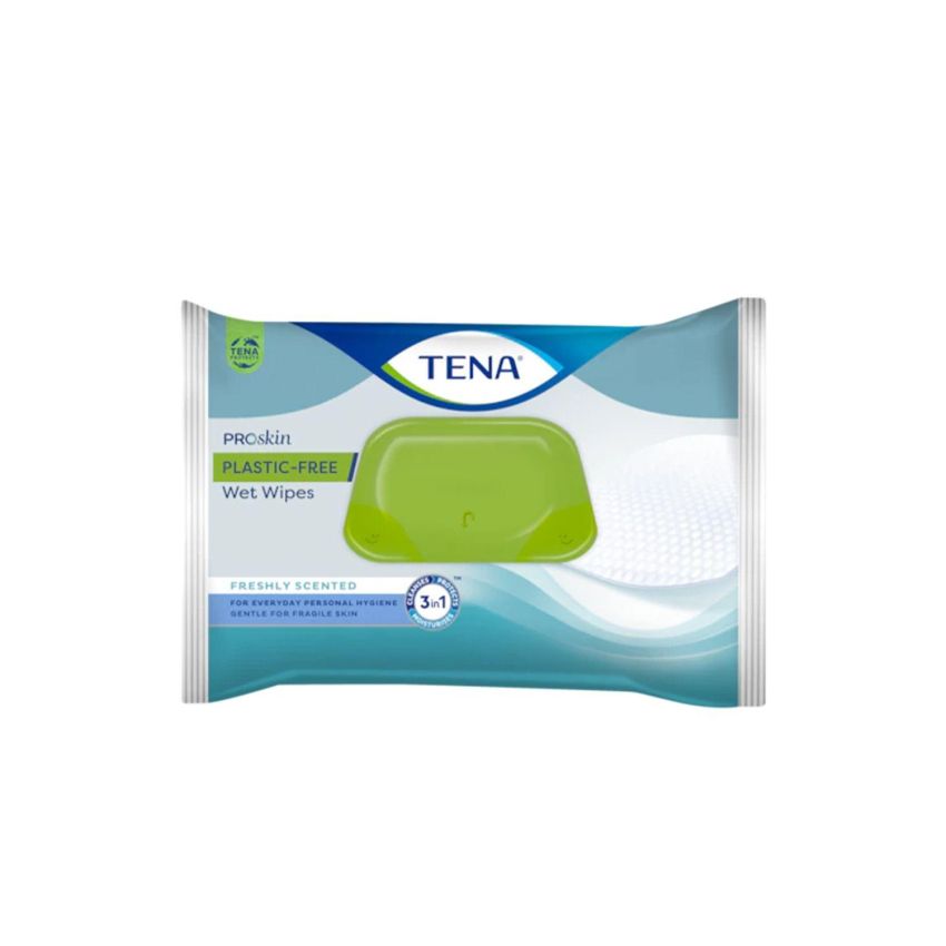 Tena Salviette Umidificate per Adulti, Senza Plastica, 48 Pezzi
